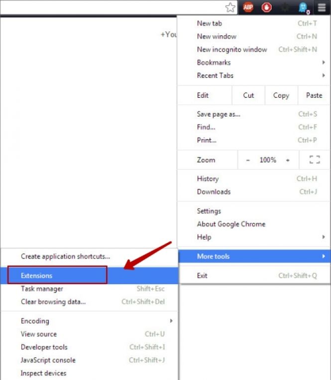 Open Extensions Window