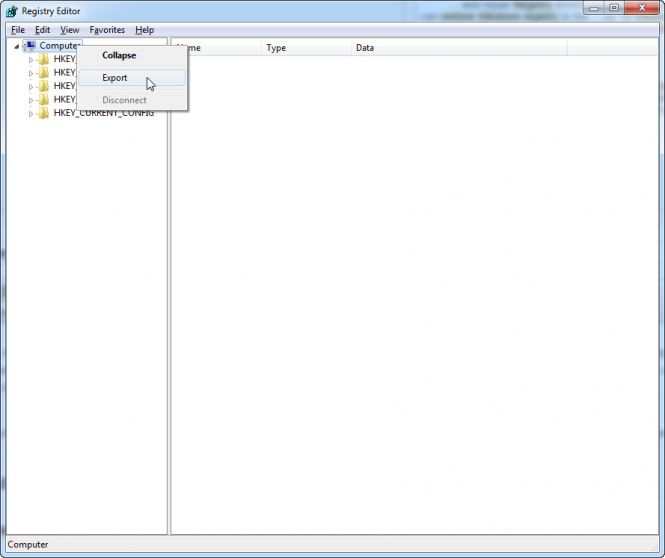 Export Windows Registry