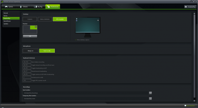 GeForce Experience FPS option