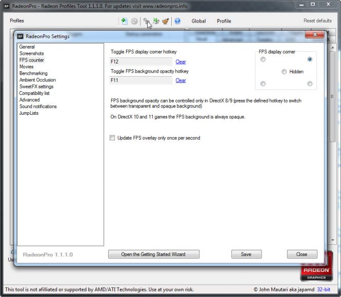 RadeonPro FPS Option
