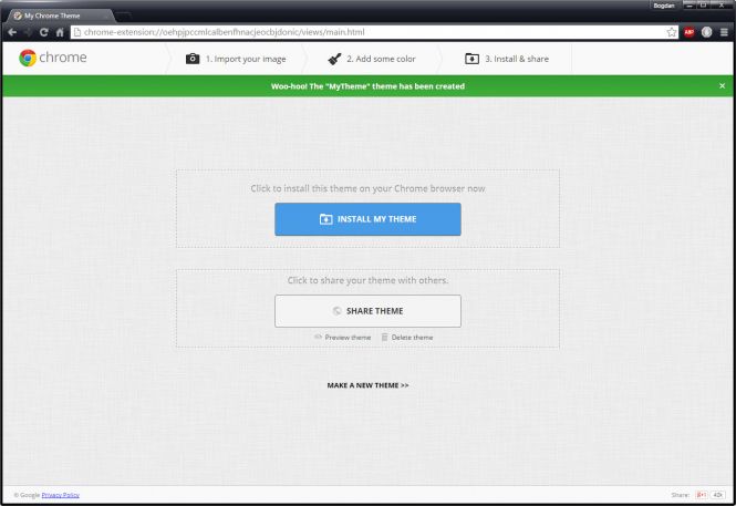 Install or Share Theme