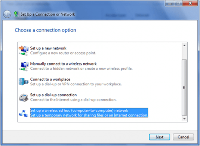 Create Ad Hoc Connection