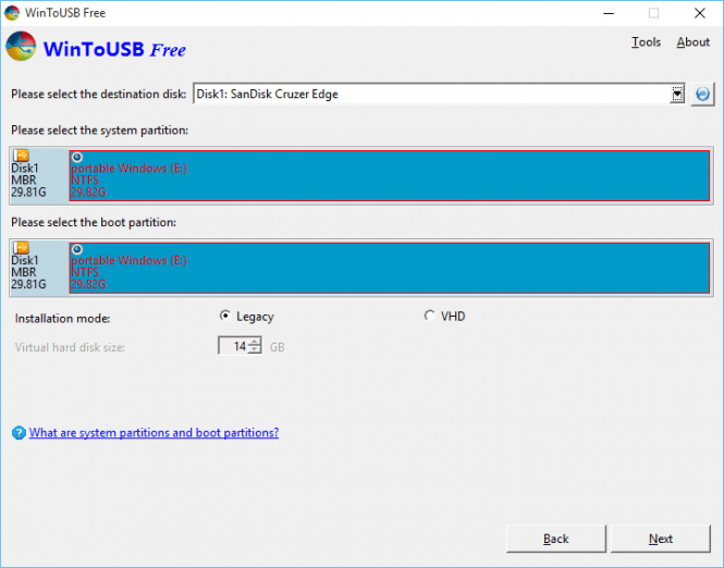 Select Disk and Partitions