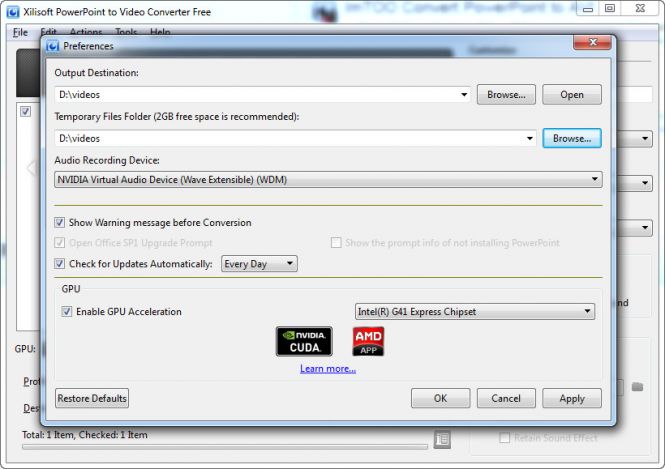 Enable GPU acceleration