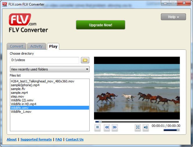 Built-in video player