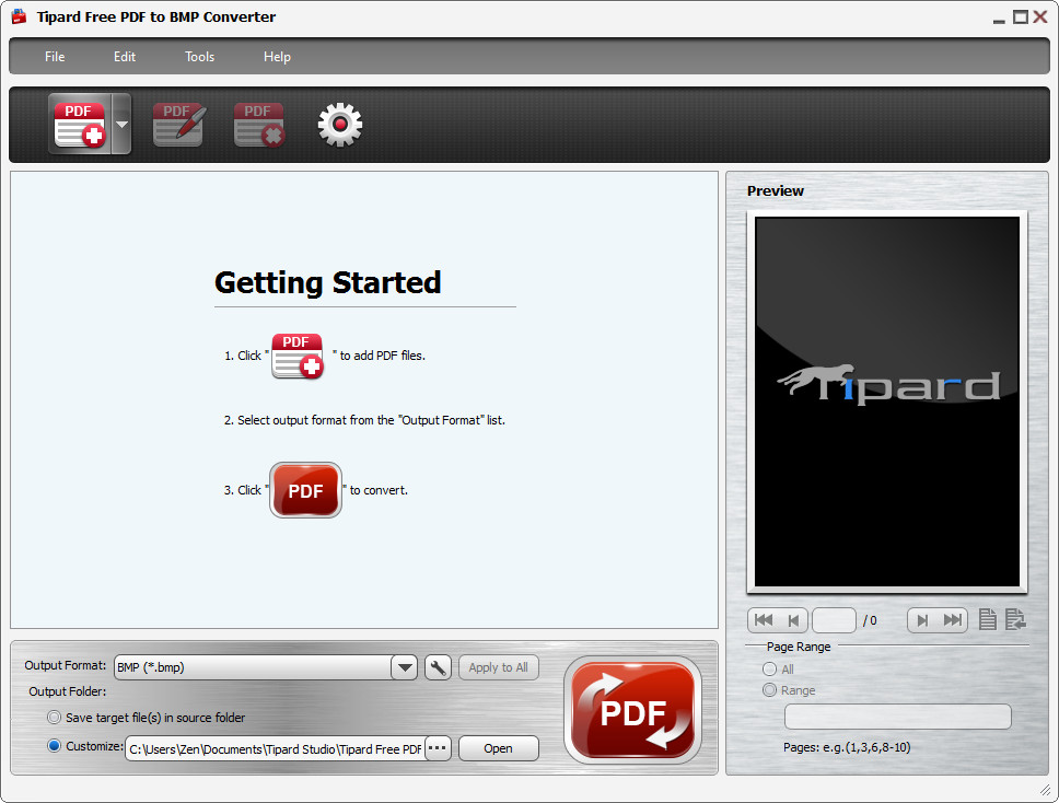 How to convert PDF to BMP with Tipard Free PDF to BMP Converter