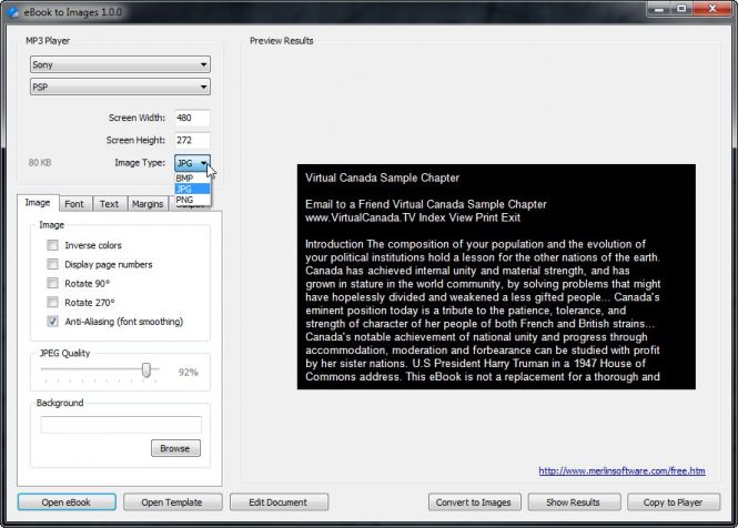 eBook to Images - image format