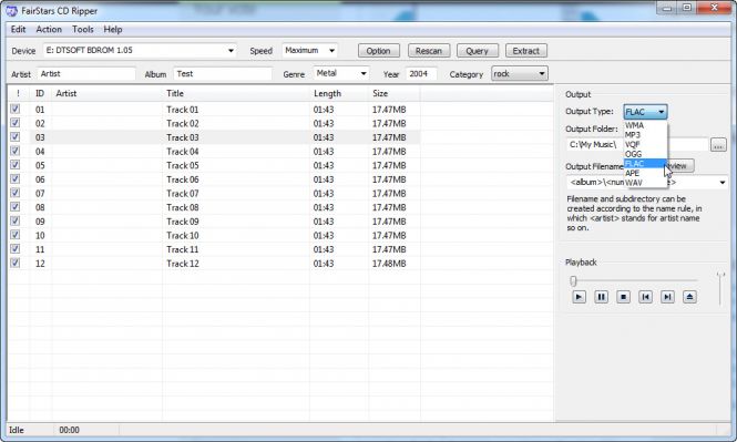 Choose the output type