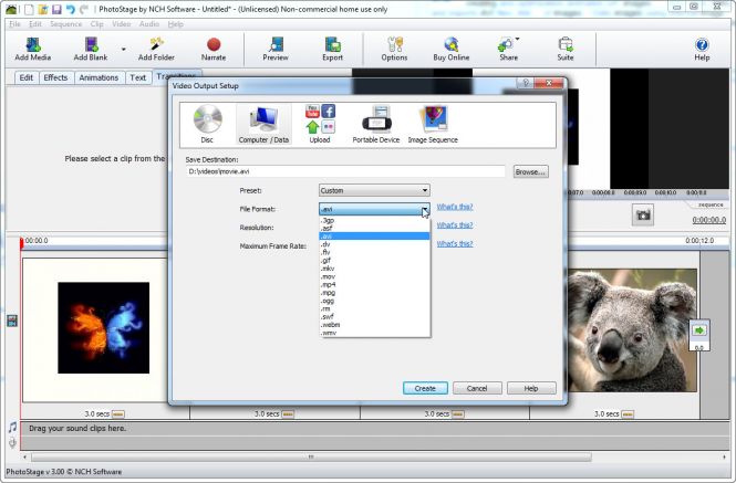 PhotoStage Slideshow Producer - Export format