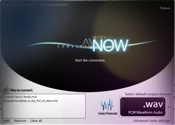 How to convert MIDI to WAV with AV MIDI Converter