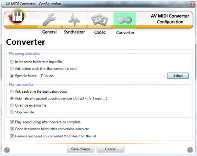 Change Output Location