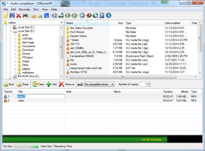 How to convert MP4 to CDA with CDBurnerXP