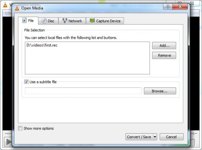 Add REC file and Subtitle