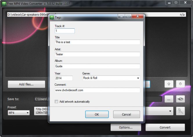 Add tags to the output file