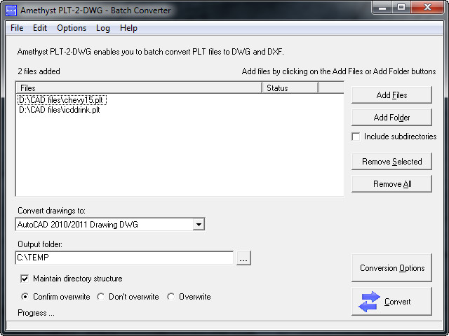 How to convert PLT to DWG with Amethyst PLT-2-DWG