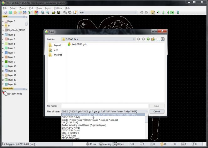 GDS Format Selection